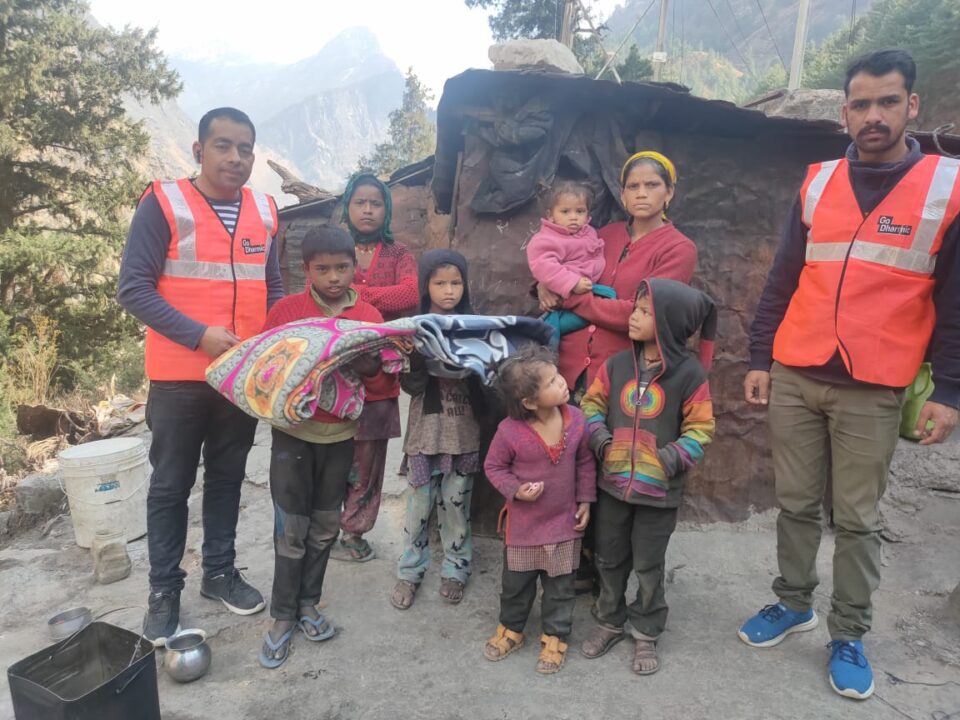 Go Dharmic volunteer teams make it to the worst effected by the Glacier burst in Uttarakhand, India Banner
